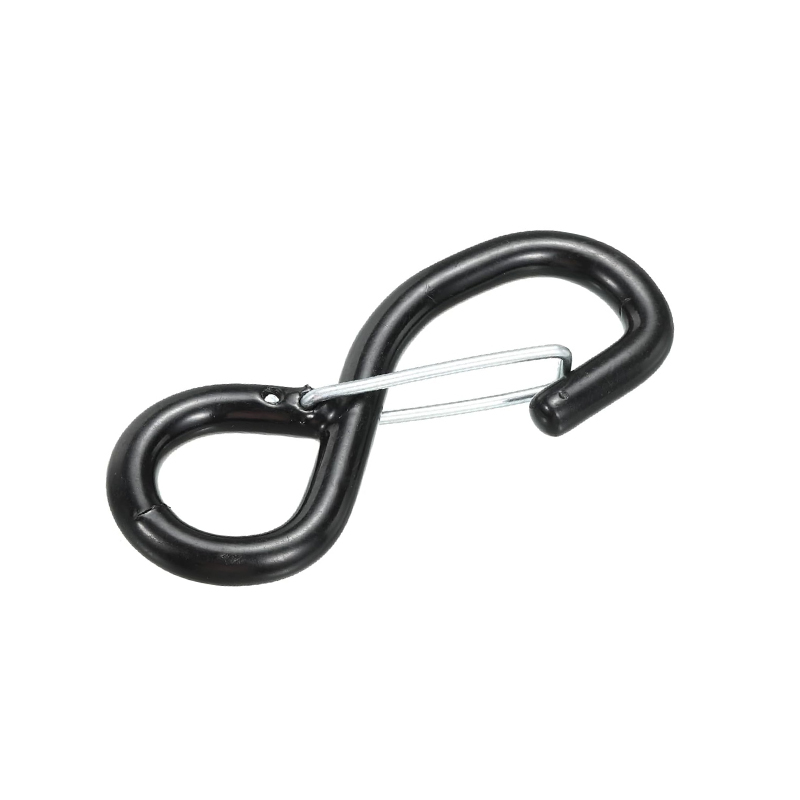 25mm x 1500kgs black rubber coated S hook with clip