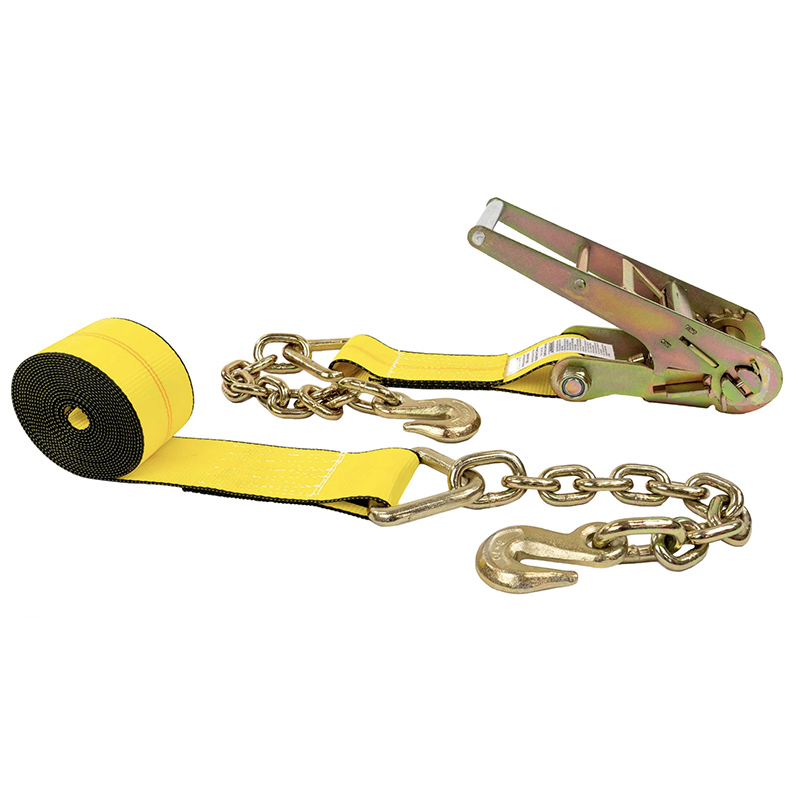 3" x 16200 LBS x 30' Heavy Duty Ratchet Straps Tie Down with Chain Anchor