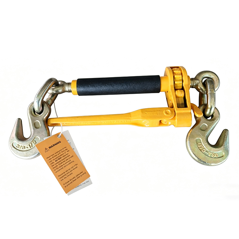 3/8"-1/2" Folding Handle Ratchet Chain Binder Heavy Duty Load Binder with Grab Hooks 12000 lbs WLL